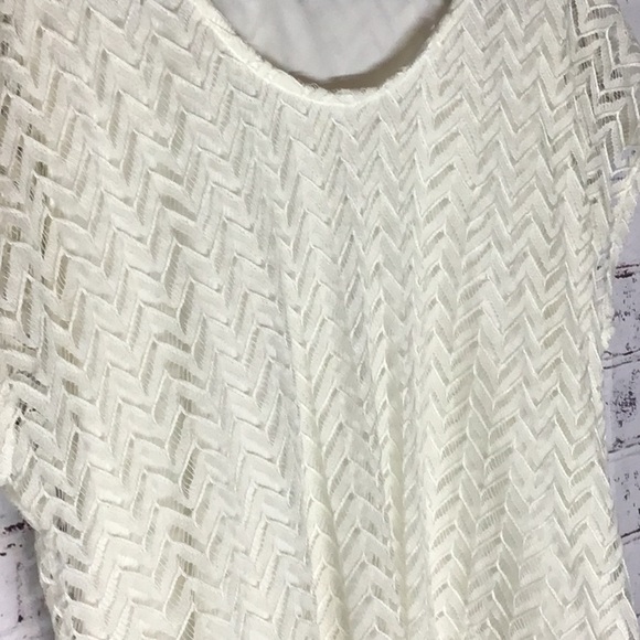 ✨Roz & Ali Cream Ribbed Blouse PTP 24" Size 2X - Picture 3 of 7